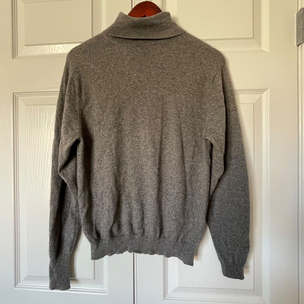 Forte 100% Cashmere Womens Small Heather Grey Turtleneck Knit Sweater Pullover S - Picture 2 of 8